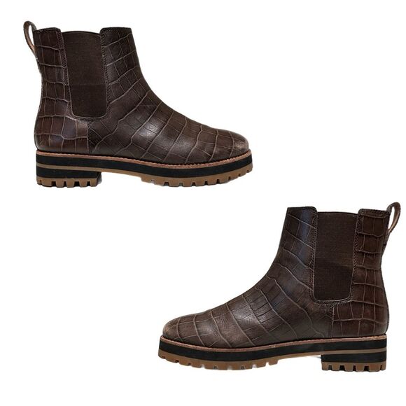 Madewell The Ivy Chelsea Boot in Croc Embossed Leather Size 8 - Picture 4 of 10